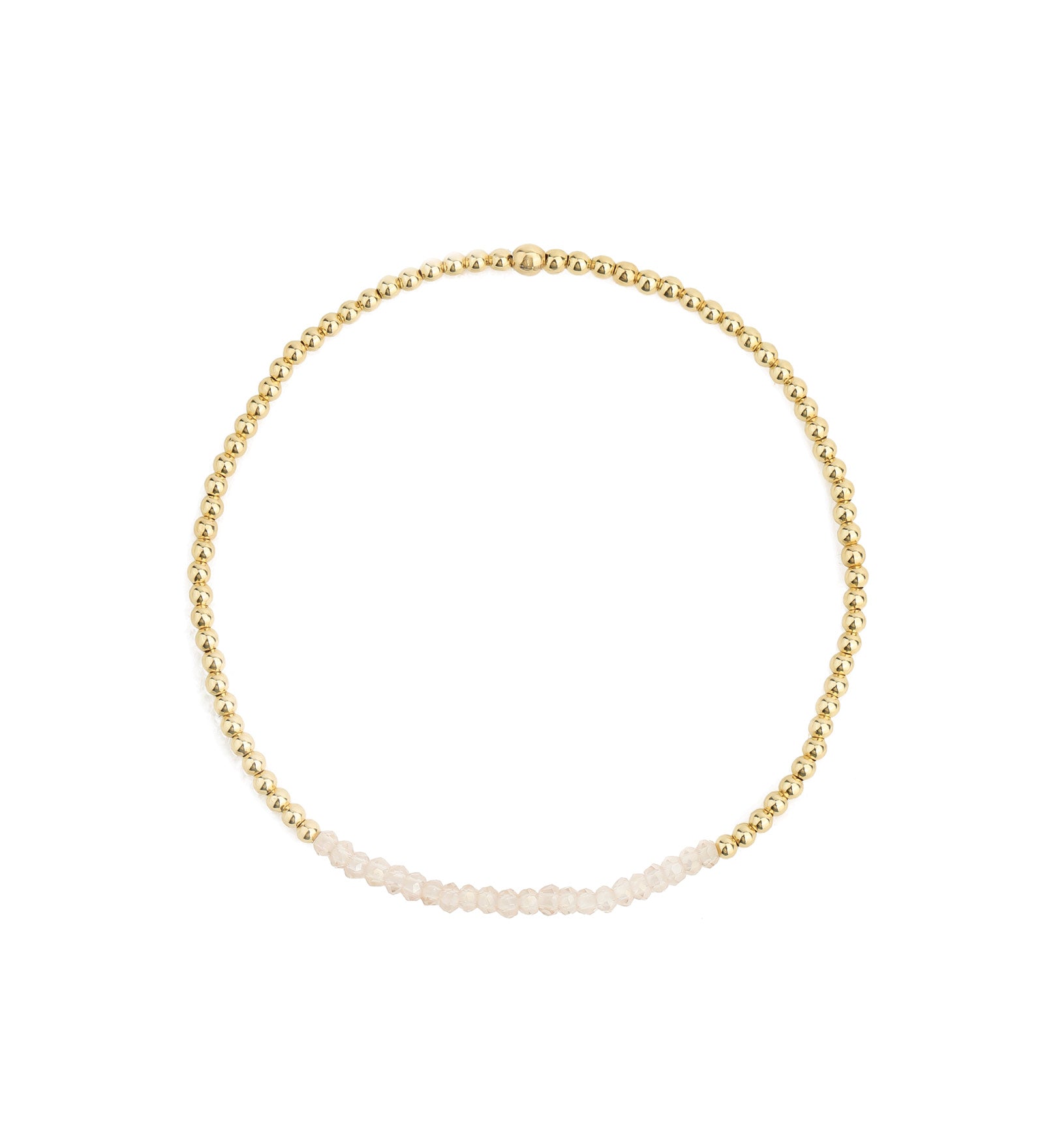 Beaded Crystal Bracelet | 2mm 14k Gold Filled, Champagne Crystal