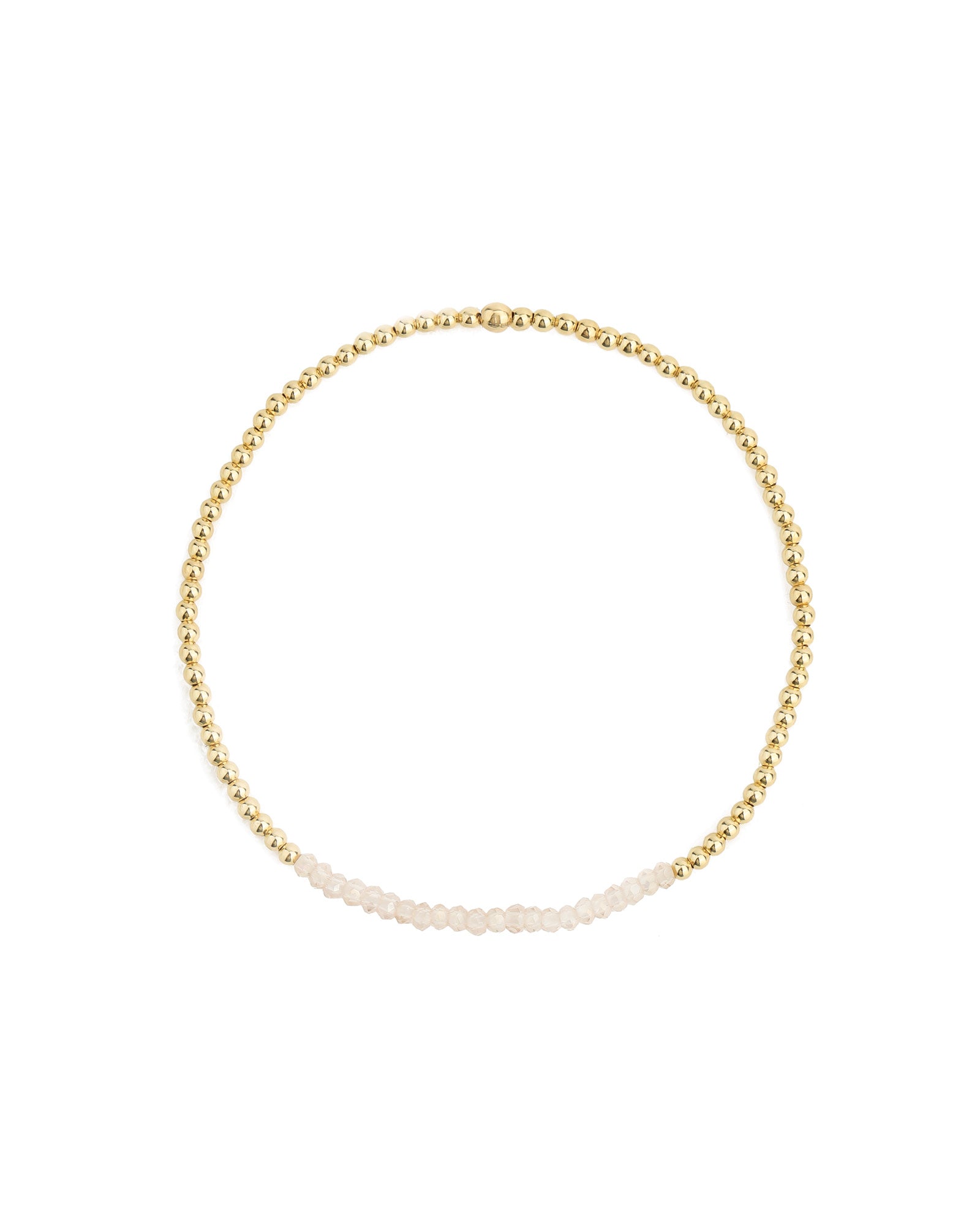 Beaded Crystal Bracelet | 2mm 14k Gold Filled, Champagne Crystal