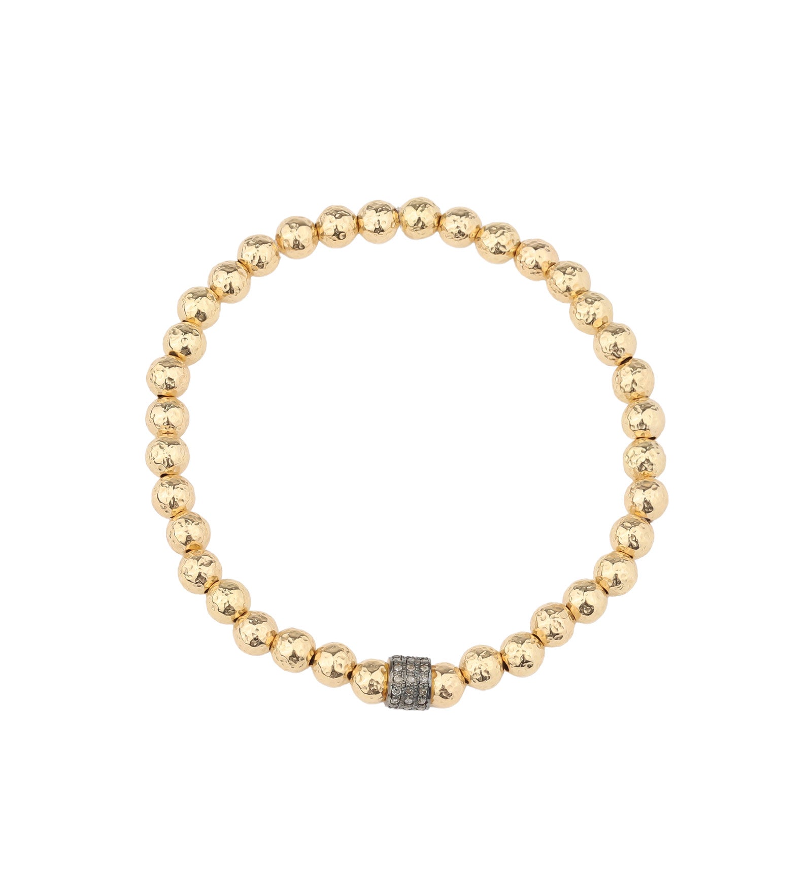 Cause We Care-Hammered Beaded Diamond Rondelle Bracelet | 5mm-Bracelets-14k Gold Filled, Oxidized Silver-Blue Ruby Jewellery-Vancouver Canada