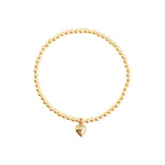 Heart Drop Beaded Bracelet | 3mm 14k Gold Filled