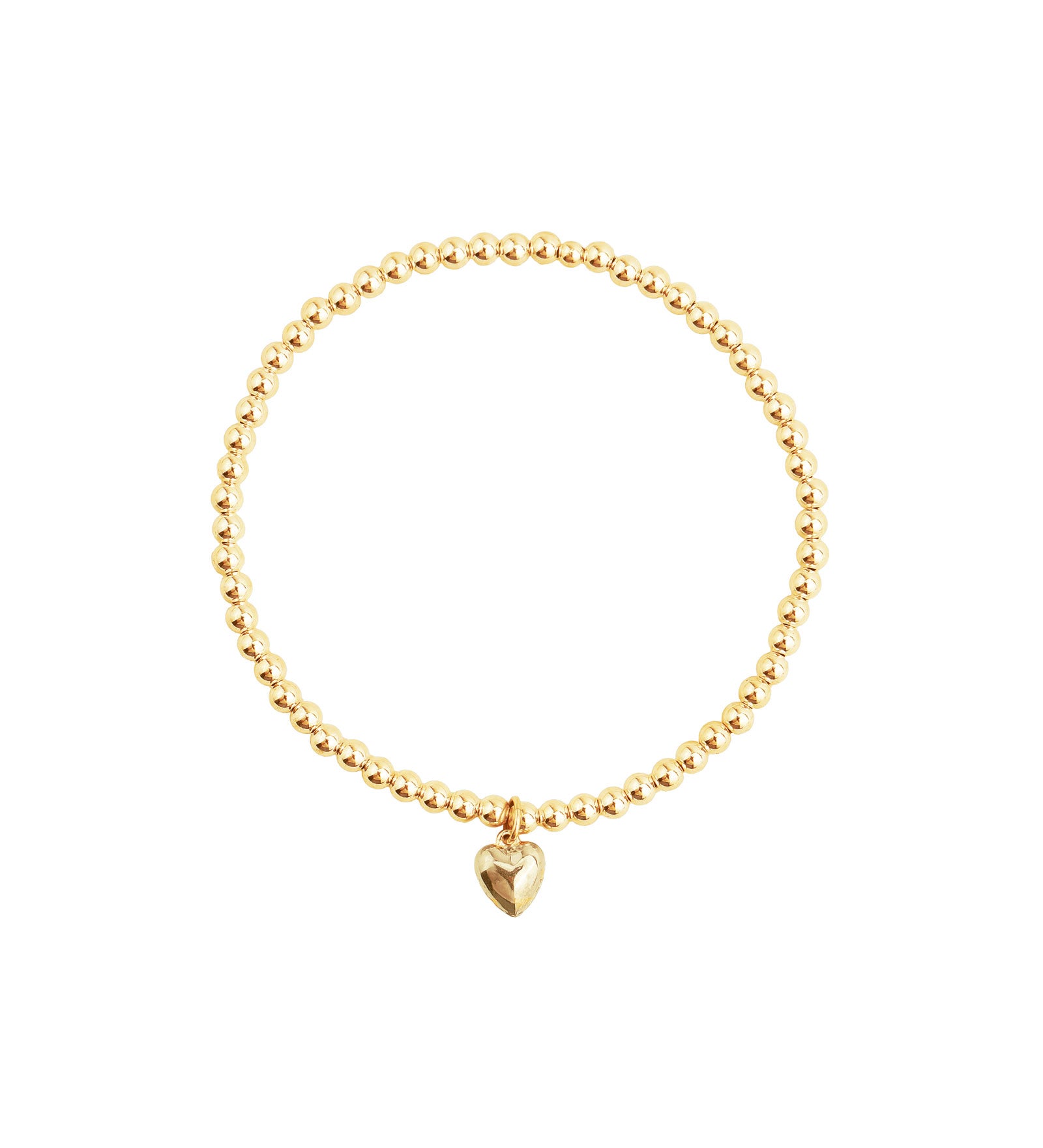 Heart Drop Beaded Bracelet | 3mm 14k Gold Filled