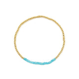 Cause We Care-Beaded Crystal Bracelet | 2mm-Bracelets-14k Gold Filled, Aqua Crystal-Blue Ruby Jewellery-Vancouver Canada