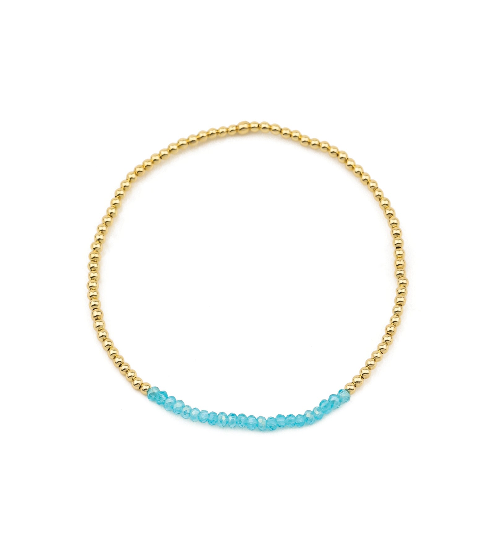 Cause We Care-Beaded Crystal Bracelet | 2mm-Bracelets-14k Gold Filled, Aqua Crystal-Blue Ruby Jewellery-Vancouver Canada