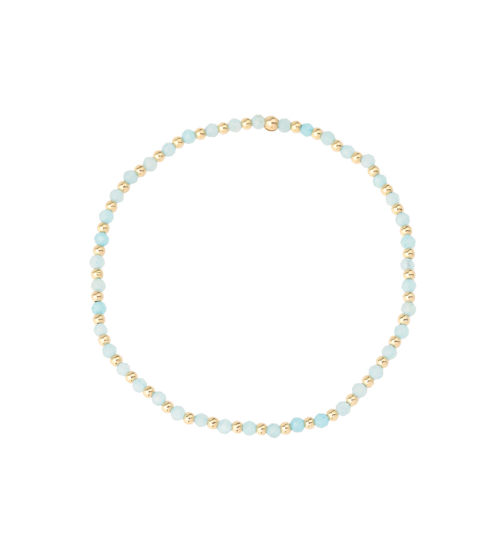 Cause We Care-Mixed Beaded Stone Bracelet | 2mm-Bracelets-14k Gold Filled, Blue Chalcedony-Blue Ruby Jewellery-Vancouver Canada