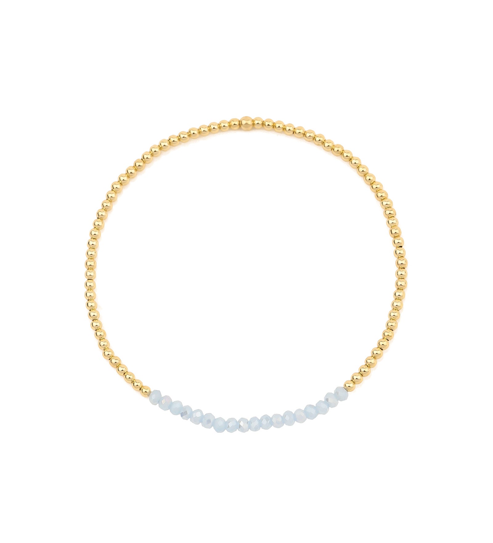 Cause We Care-Beaded Crystal Bracelet | 2mm-Bracelets-14k Gold Filled, Sky Crystal-Blue Ruby Jewellery-Vancouver Canada