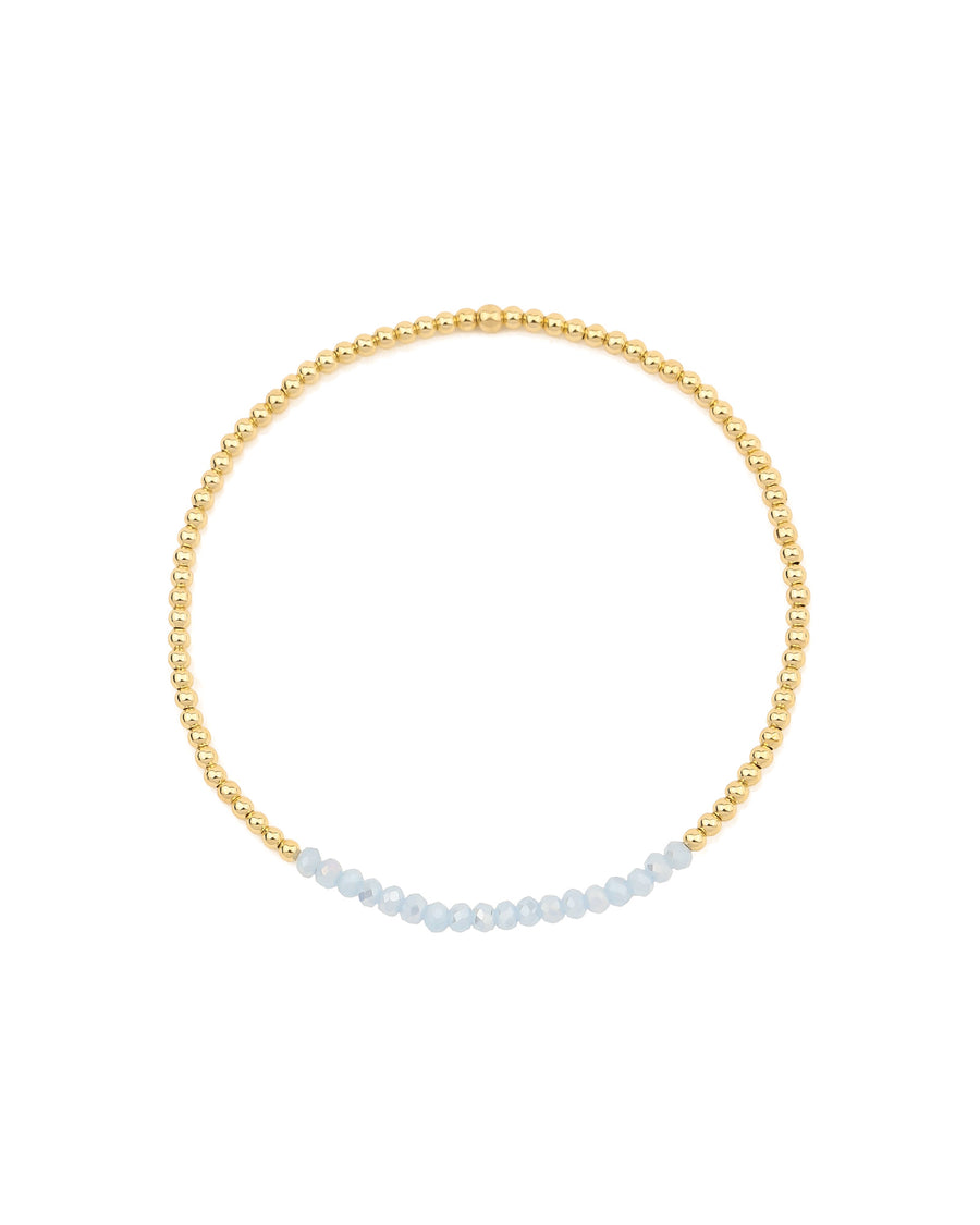 Cause We Care-Beaded Crystal Bracelet | 2mm-Bracelets-14k Gold Filled, Sky Crystal-Blue Ruby Jewellery-Vancouver Canada