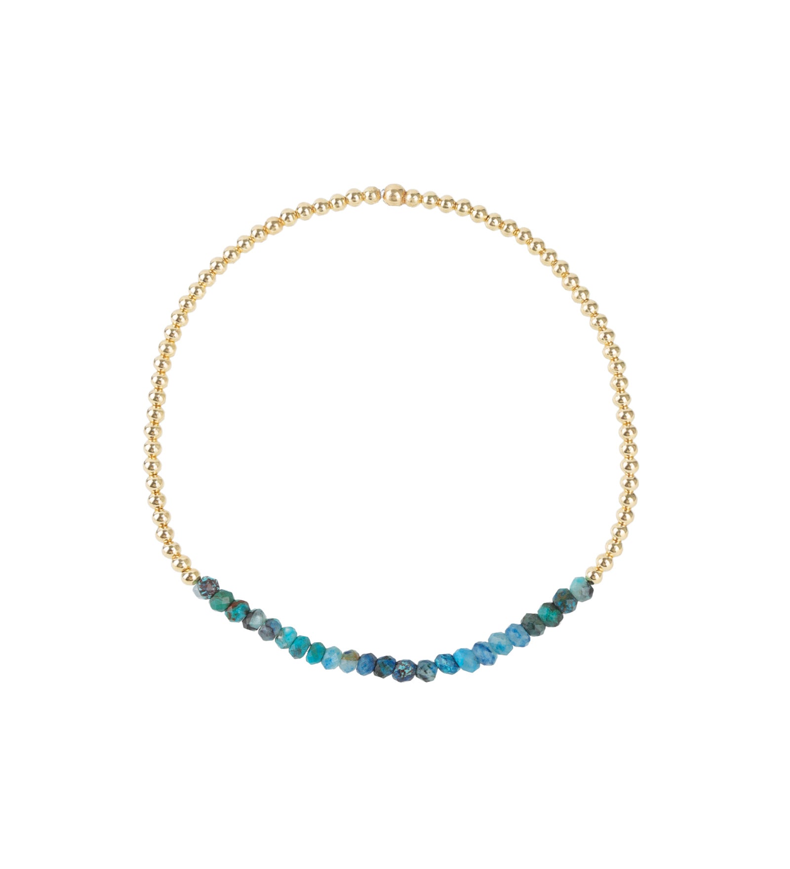 Cause We Care-Beaded Stone Bracelet | 2mm-Bracelets-14k Gold Filled, Chrysocolla-Blue Ruby Jewellery-Vancouver Canada