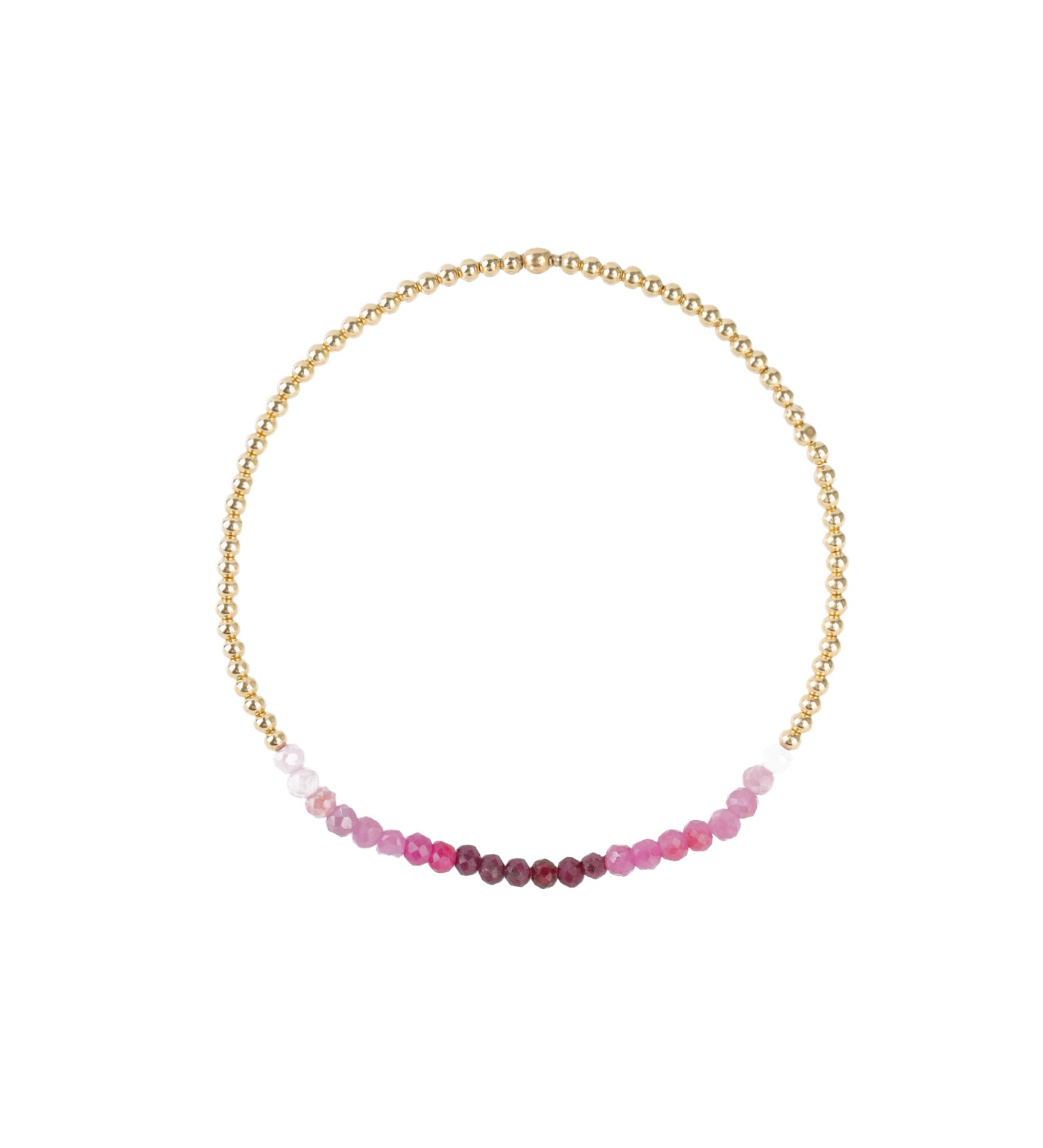 Cause We Care-Beaded Stone Bracelet | 2mm-Bracelets-14k Gold Filled, Ruby-Blue Ruby Jewellery-Vancouver Canada