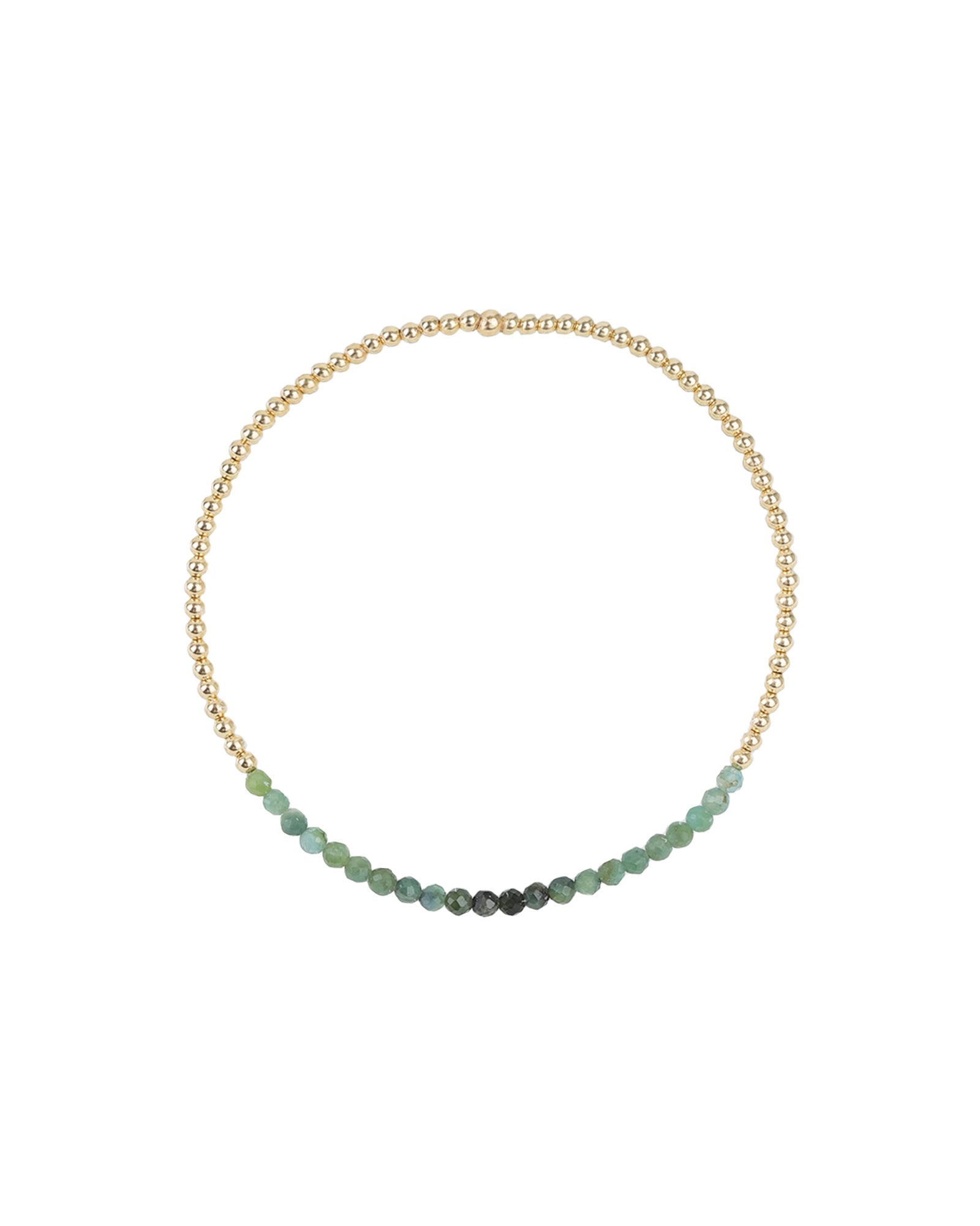 Beaded Stone Bracelet | 2mm 14k Gold Filled, Green Tourmaline