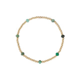 Cause We Care-Beaded 7 Stone Bracelet | 2.5mm-Bracelets-14k Gold Filled, Emerald-Blue Ruby Jewellery-Vancouver Canada