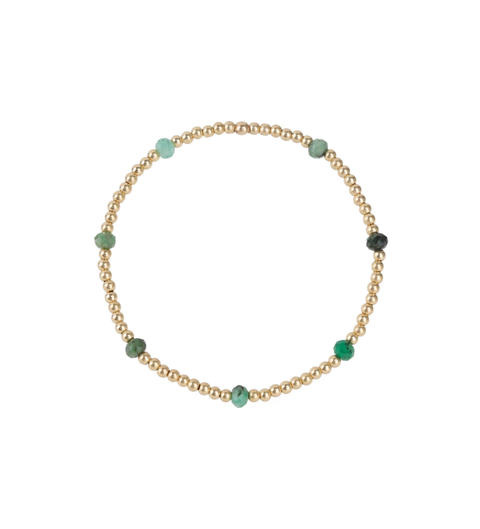 Cause We Care-Beaded 7 Stone Bracelet | 2.5mm-Bracelets-14k Gold Filled, Emerald-Blue Ruby Jewellery-Vancouver Canada