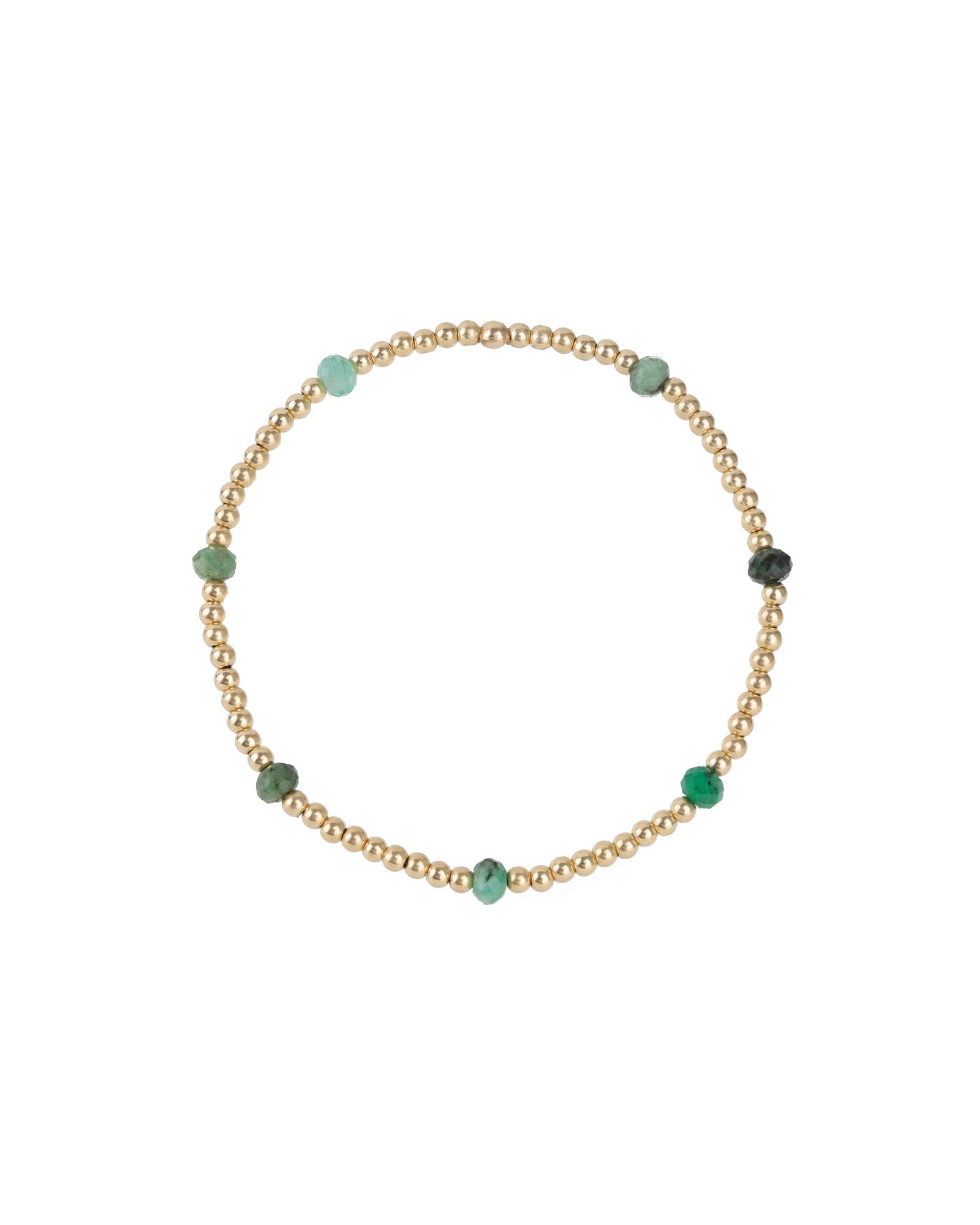 Cause We Care-Beaded 7 Stone Bracelet | 2.5mm-Bracelets-14k Gold Filled, Emerald-Blue Ruby Jewellery-Vancouver Canada