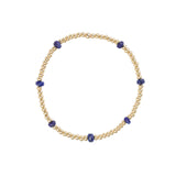 Cause We Care-Beaded 7 Stone Bracelet | 2.5mm-Bracelets-14k Gold Filled, Lapis-Blue Ruby Jewellery-Vancouver Canada