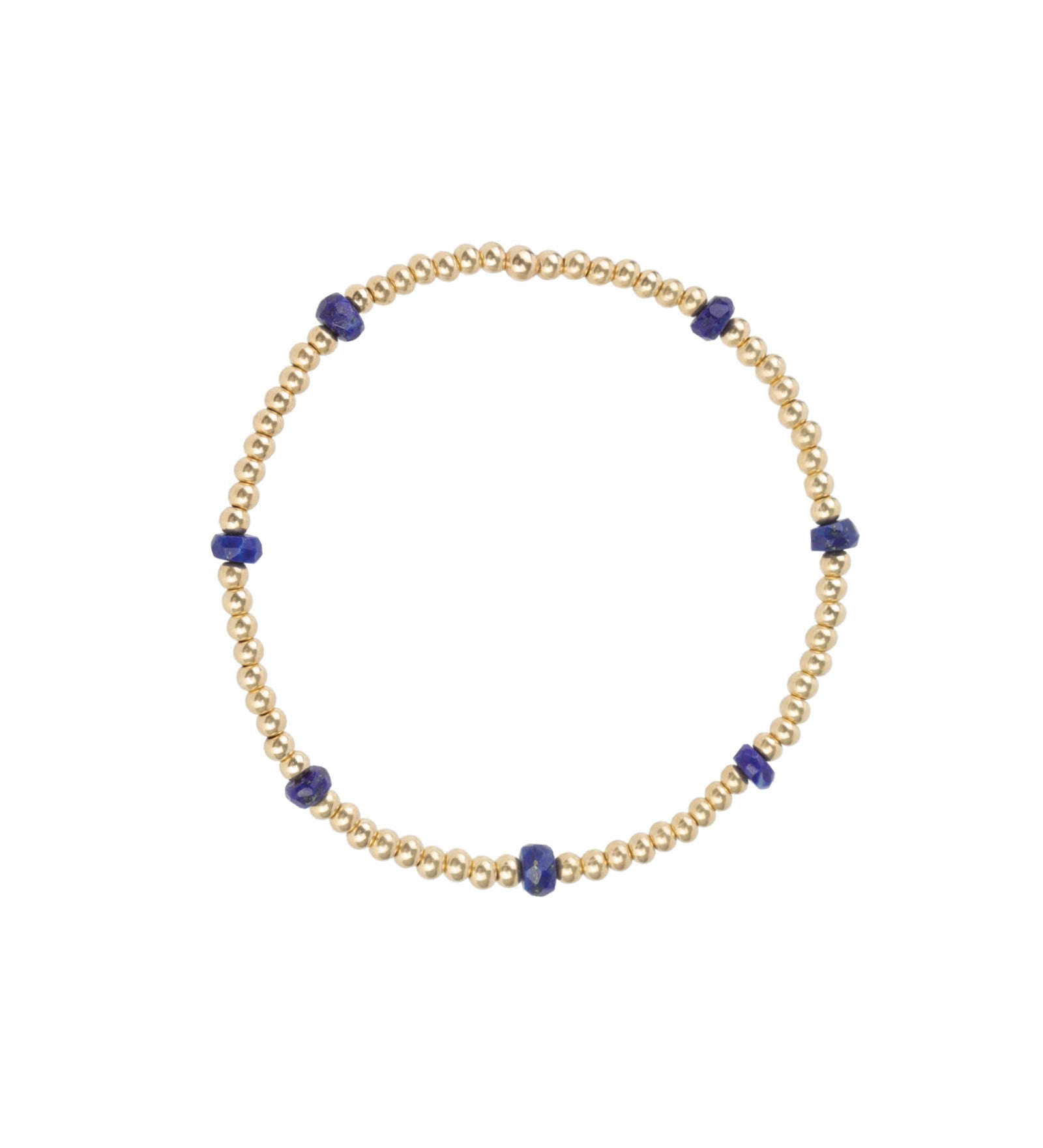 Cause We Care-Beaded 7 Stone Bracelet | 2.5mm-Bracelets-14k Gold Filled, Lapis-Blue Ruby Jewellery-Vancouver Canada