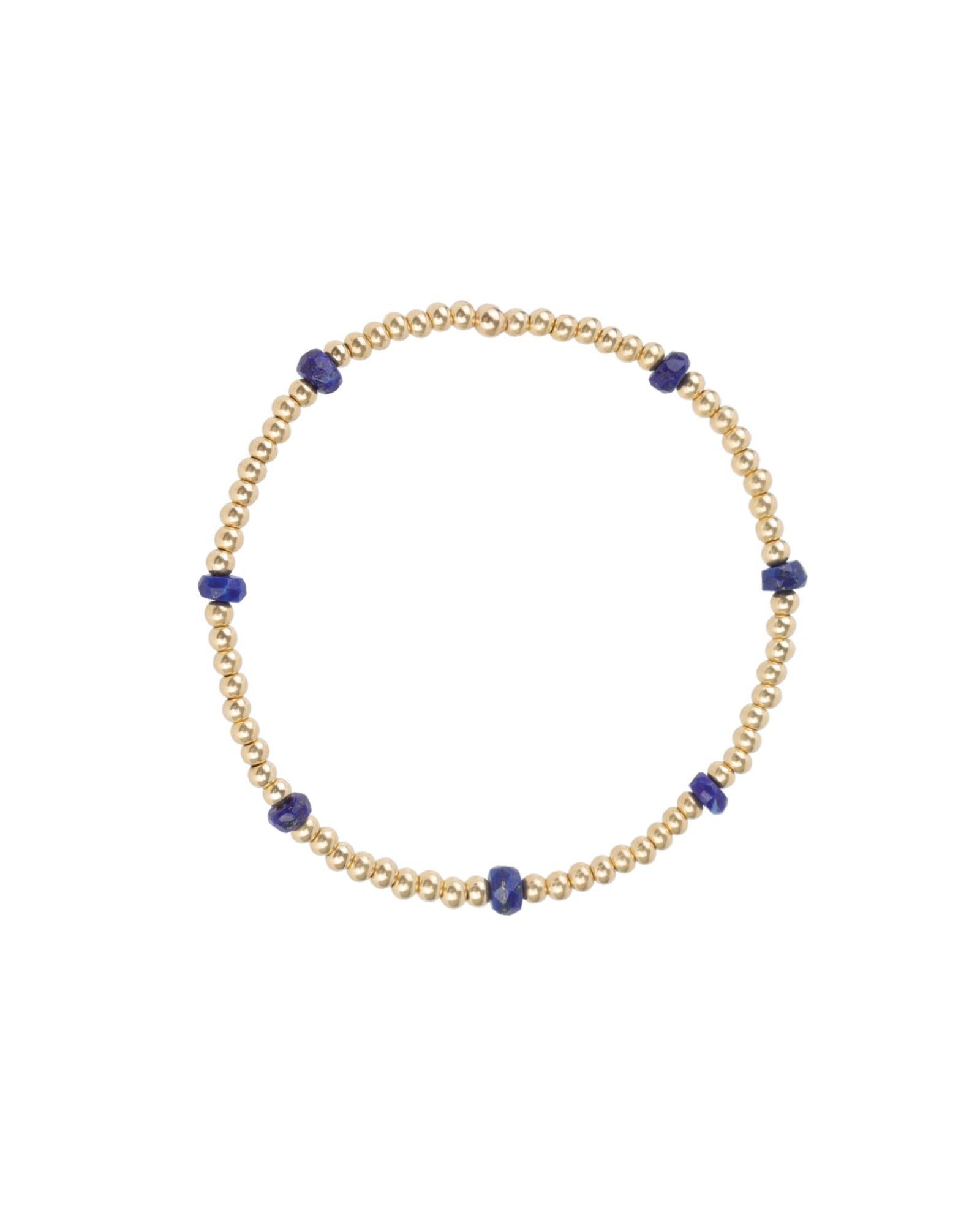 Cause We Care-Beaded 7 Stone Bracelet | 2.5mm-Bracelets-14k Gold Filled, Lapis-Blue Ruby Jewellery-Vancouver Canada