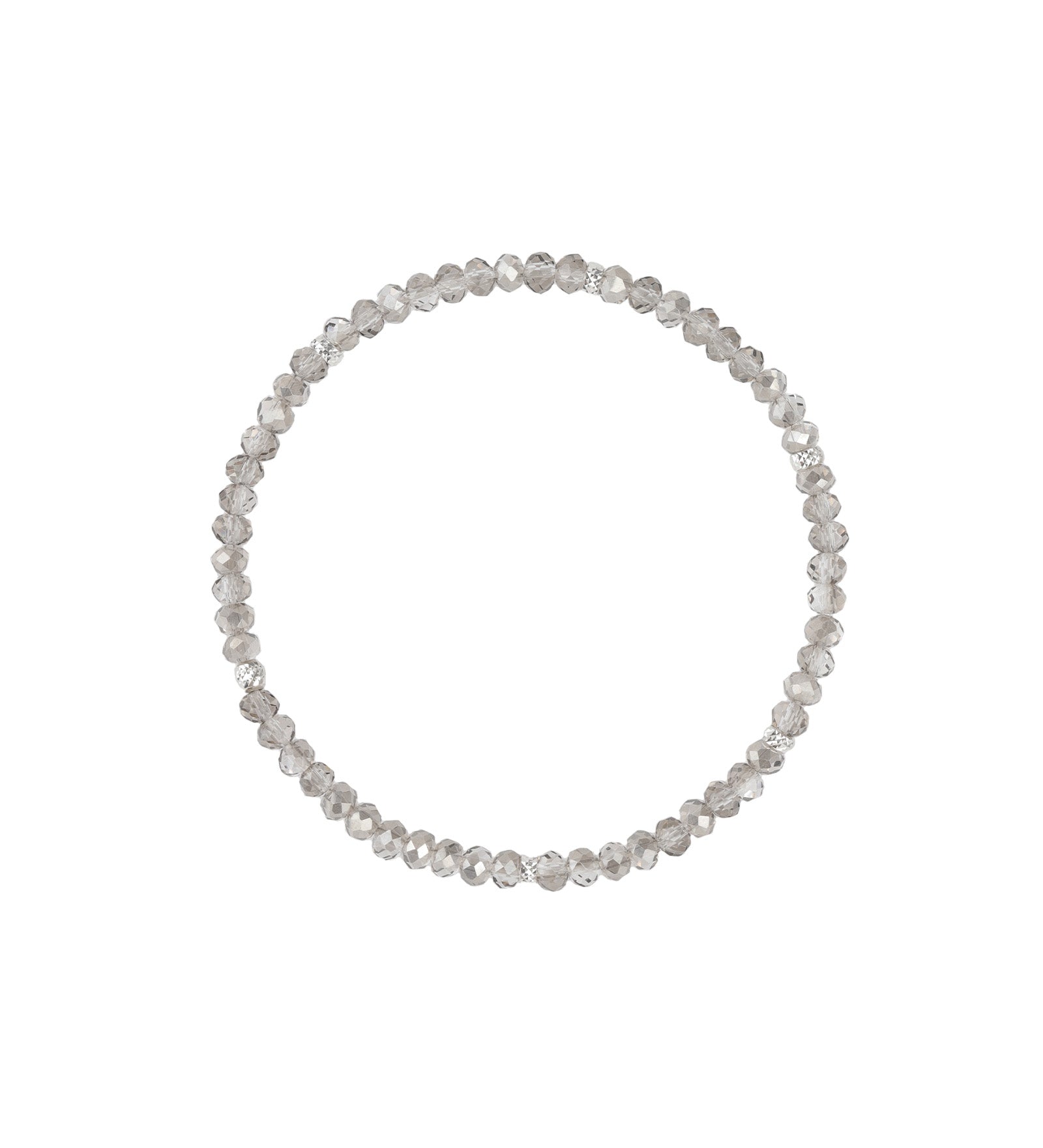 Cause We Care-Crystal 6 Rondelle Bracelet | 3mm-Bracelets-Sterling Silver, Grey Crystal-Blue Ruby Jewellery-Vancouver Canada