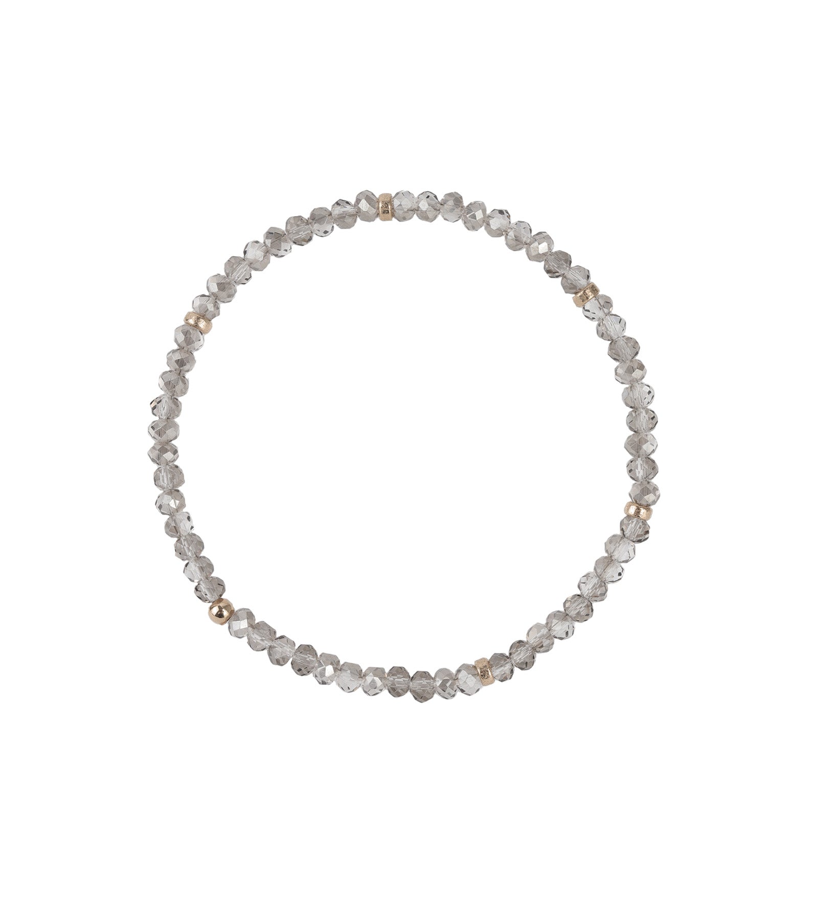 Cause We Care-Crystal 6 Rondelle Bracelet | 3mm-Bracelets-14k Gold Filled, Grey Crystal-Blue Ruby Jewellery-Vancouver Canada