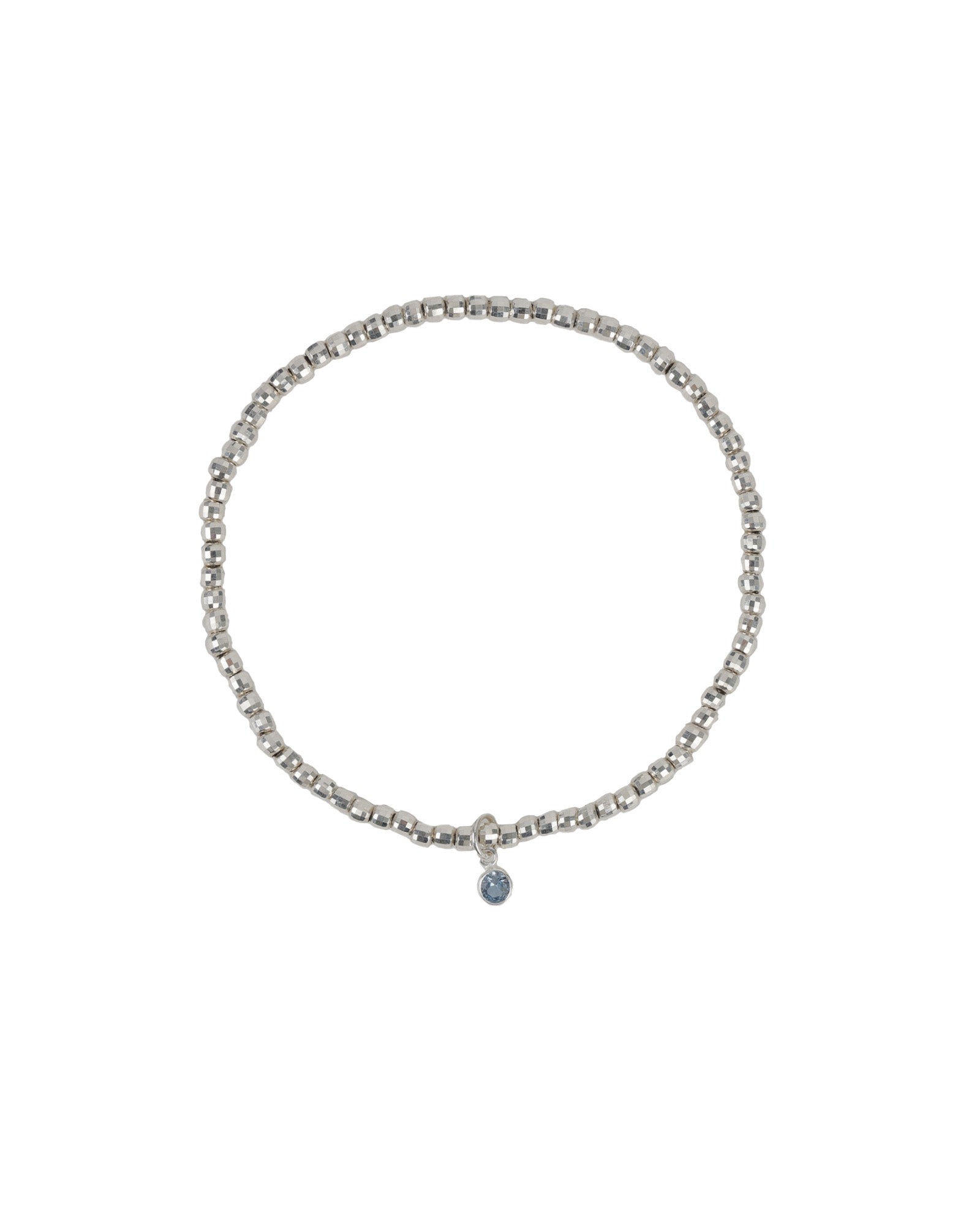 Cause We Care-Mirror Beaded Bezel Bracelet | 2.5mm-Bracelets-Sterling Silver, Blue Cubic Zirconia-Blue Ruby Jewellery-Vancouver Canada