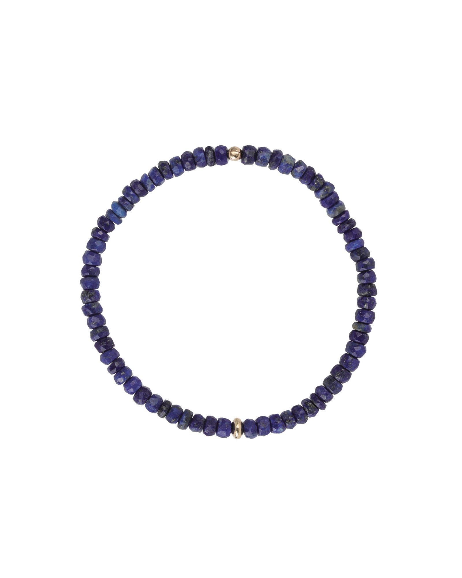 Cause We Care-Stone Saucer Beaded Bracelet | 4mm-Bracelets-14k Gold Filled, Lapis-Blue Ruby Jewellery-Vancouver Canada