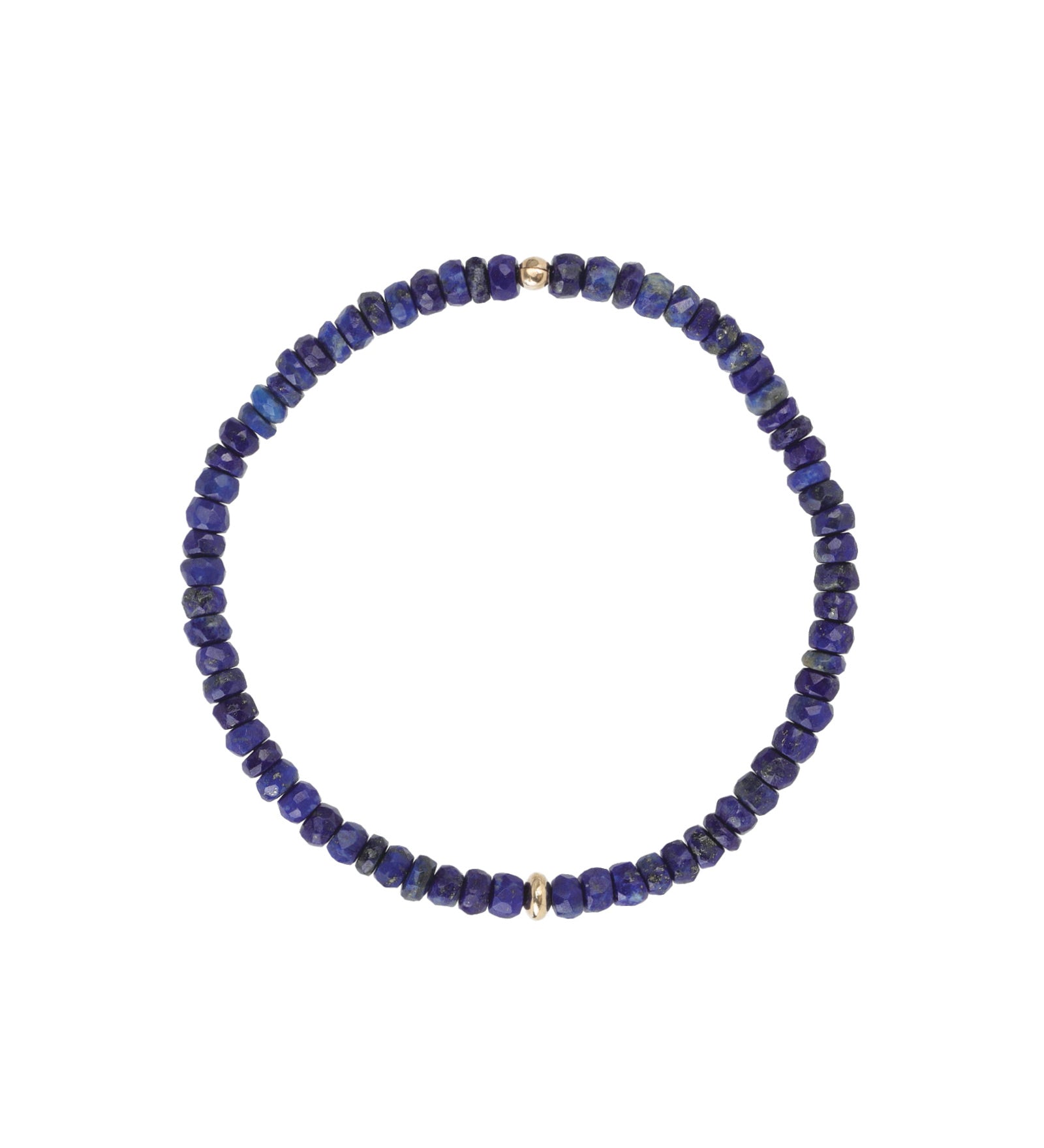 Cause We Care-Stone Saucer Beaded Bracelet | 4mm-Bracelets-14k Gold Filled, Lapis-Blue Ruby Jewellery-Vancouver Canada