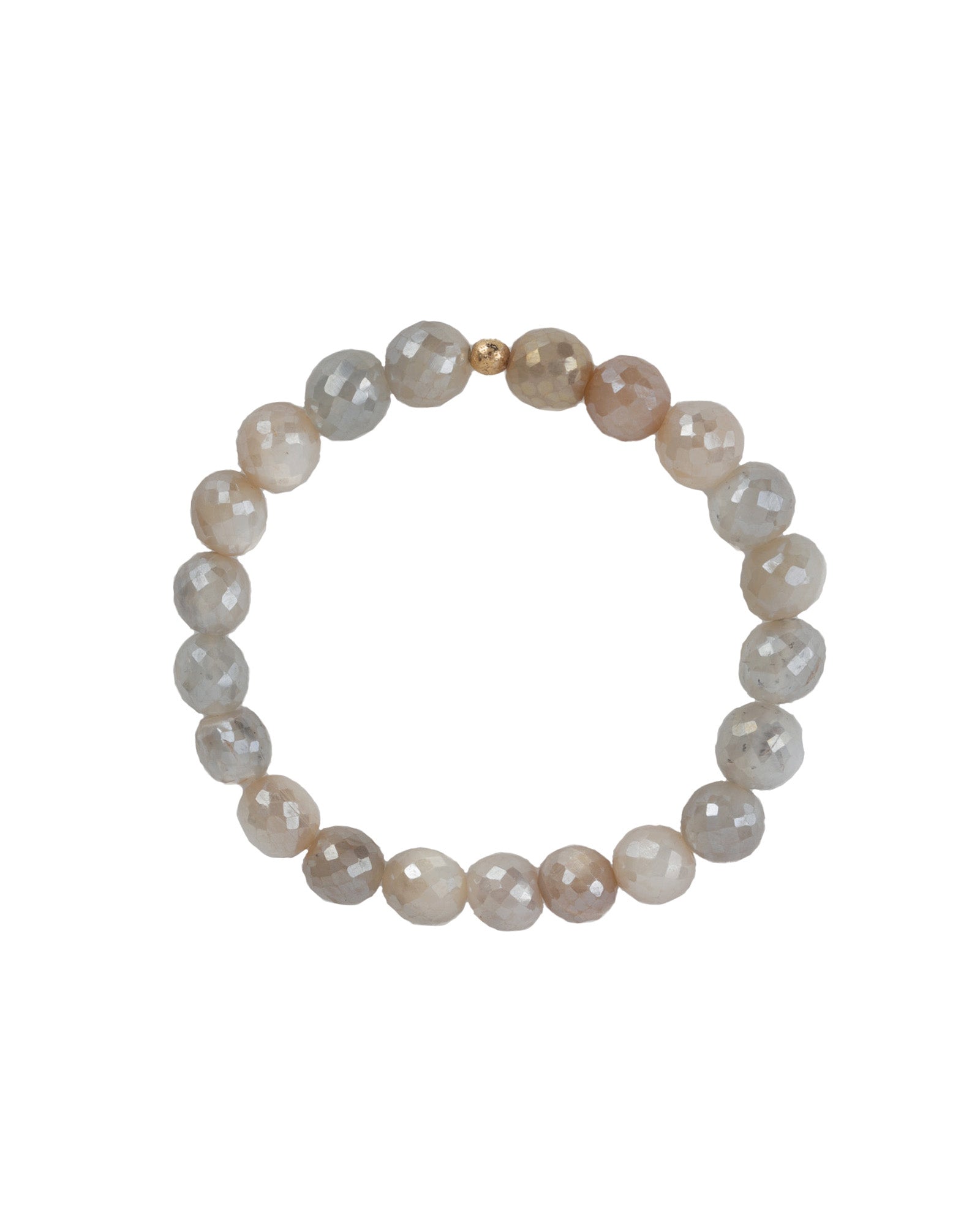 Cause We Care-Round Stone Bracelet | 9mm-Bracelets-14k Gold Filled, Grey Moonstone-Blue Ruby Jewellery-Vancouver Canada