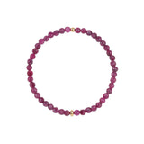 Cause We Care-Stone Saucer Beaded Bracelet | 4mm-Bracelets-14k Gold Filled, Ruby-Blue Ruby Jewellery-Vancouver Canada