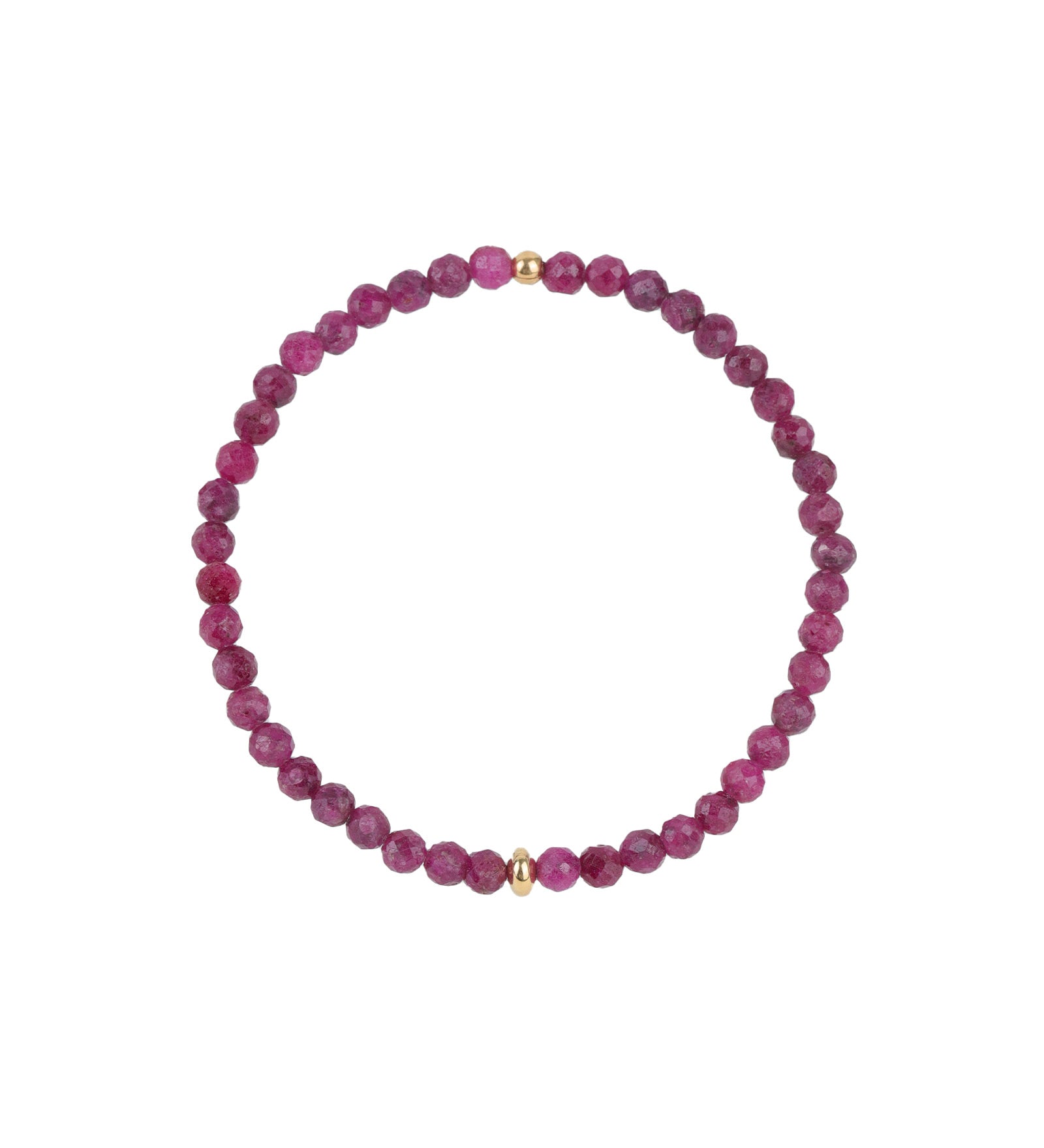 Cause We Care-Stone Saucer Beaded Bracelet | 4mm-Bracelets-14k Gold Filled, Ruby-Blue Ruby Jewellery-Vancouver Canada