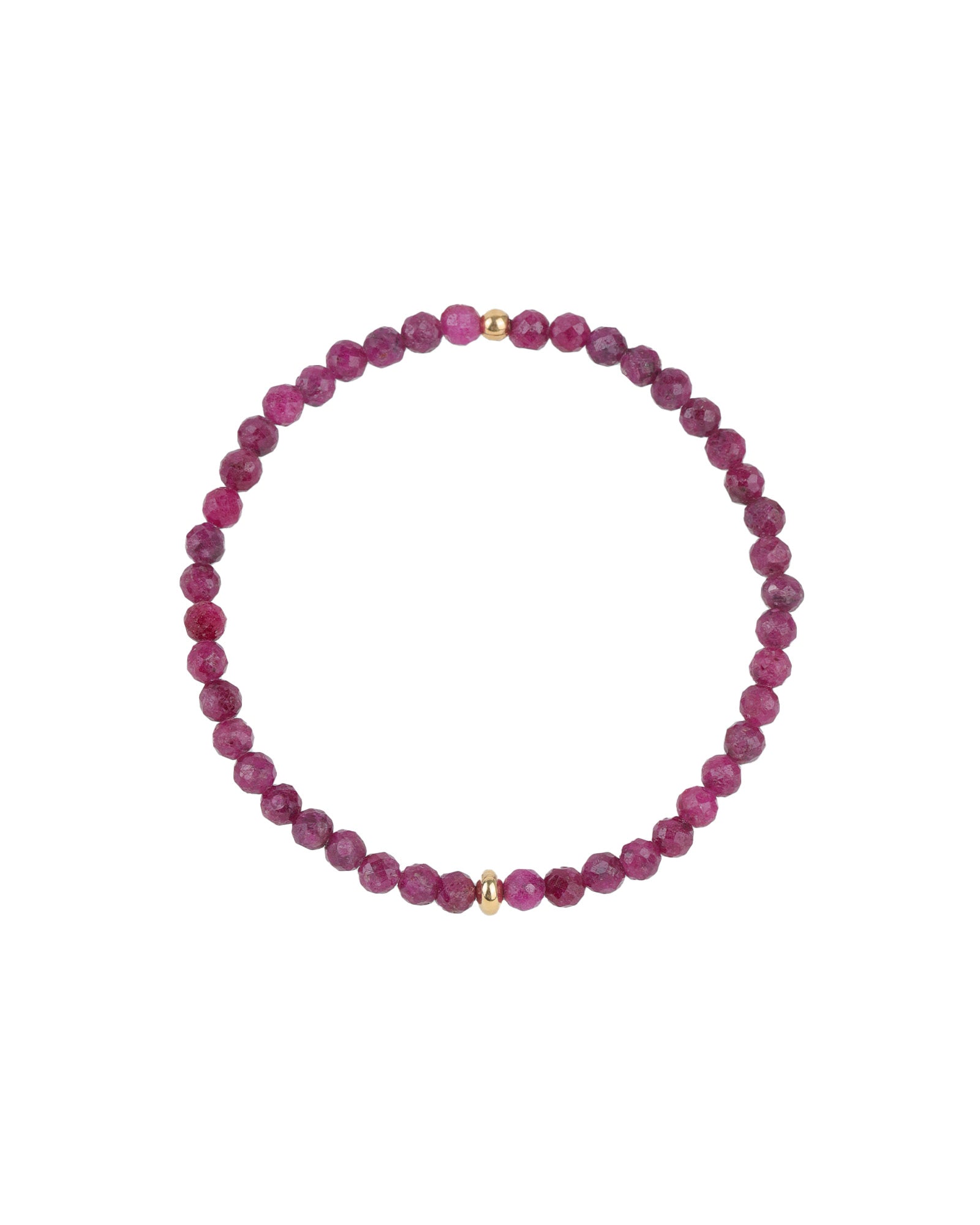 Cause We Care-Stone Saucer Beaded Bracelet | 4mm-Bracelets-14k Gold Filled, Ruby-Blue Ruby Jewellery-Vancouver Canada