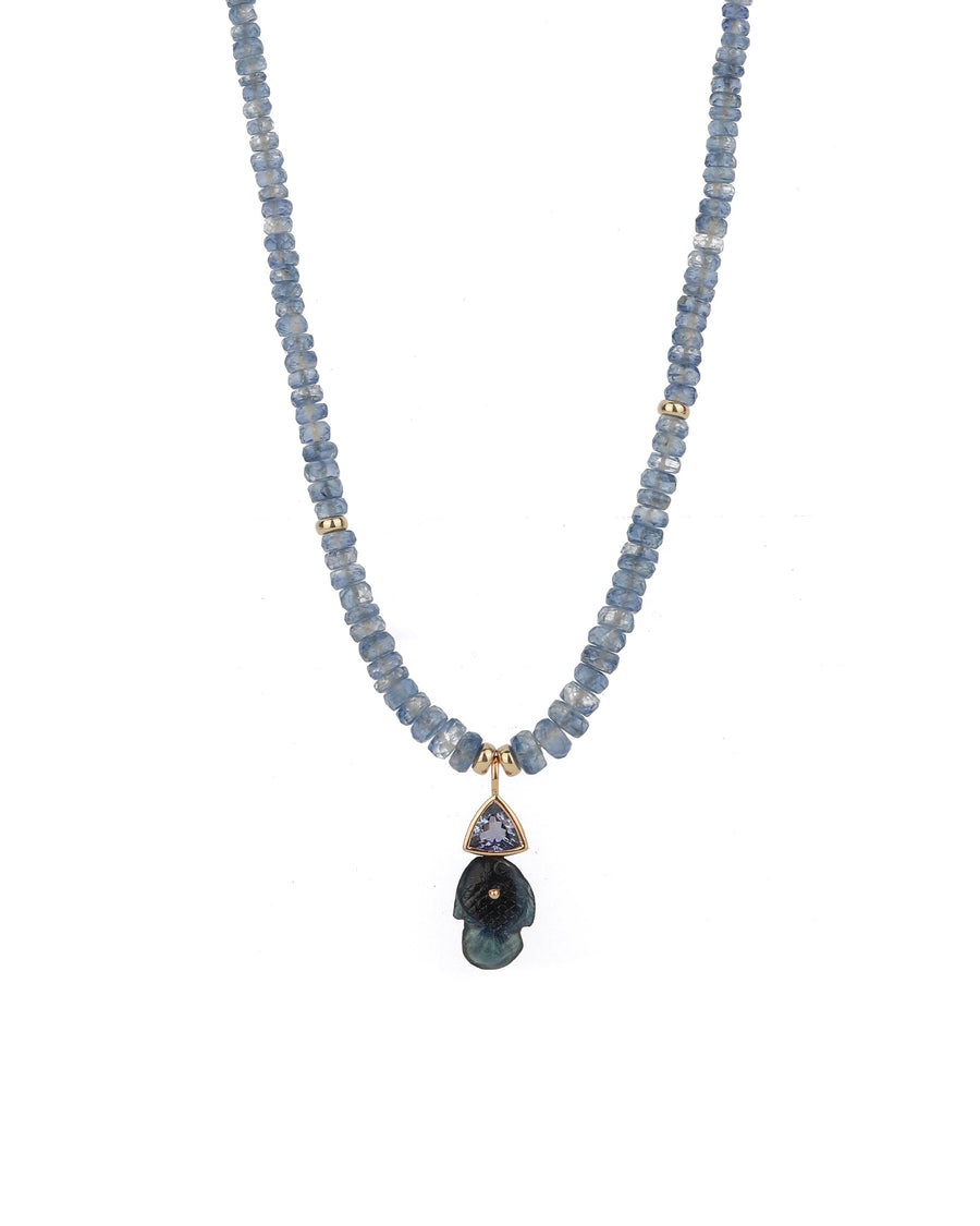 Necklace with thin brass chain and semi-precious stones - Pepelù