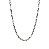 Rectangle Link Chain Necklace | 3.5mm Oxidized Sterling Silver / 22" - 24"