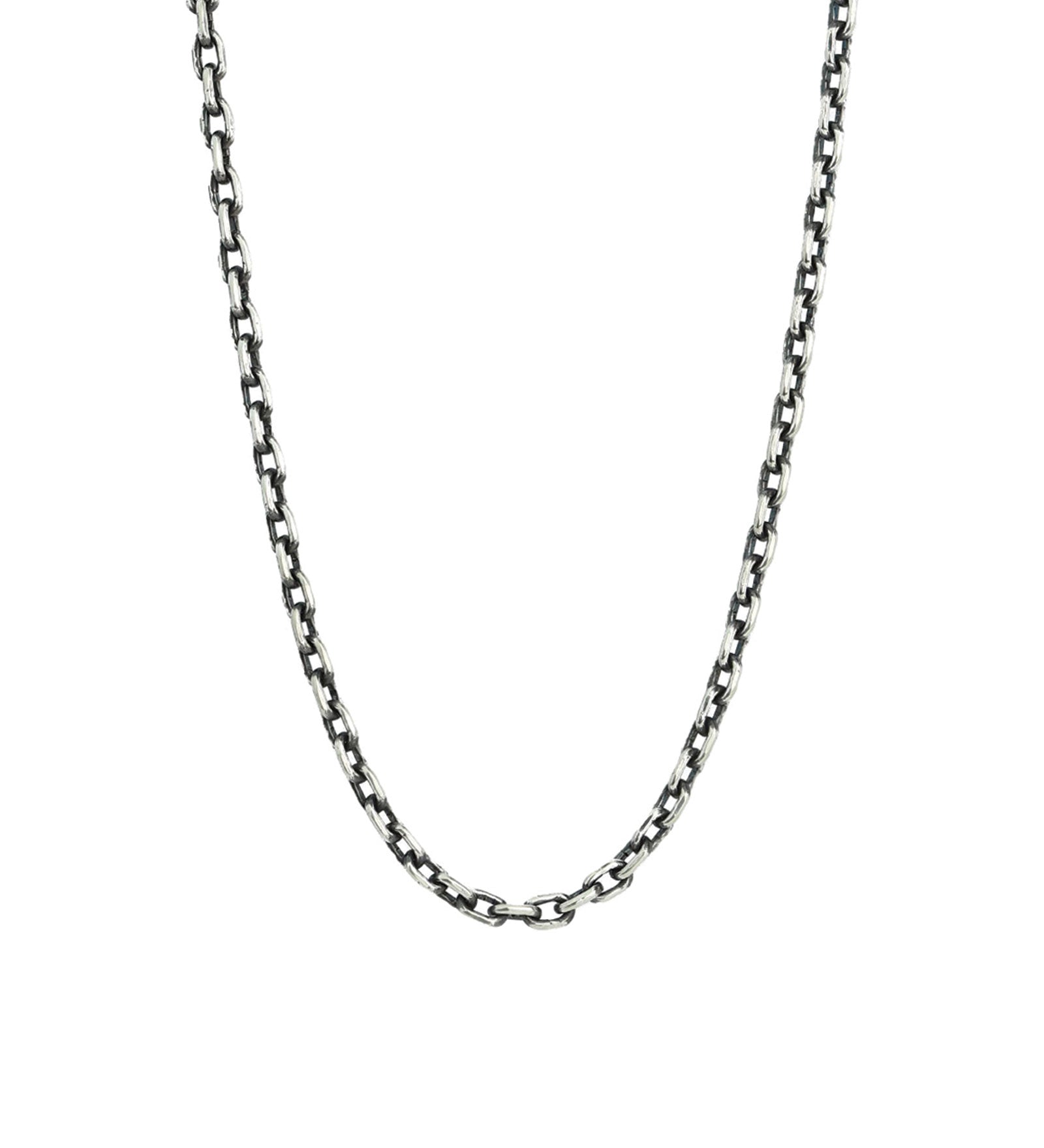 Rectangle Link Chain Necklace | 3.5mm Oxidized Sterling Silver / 22" - 24"