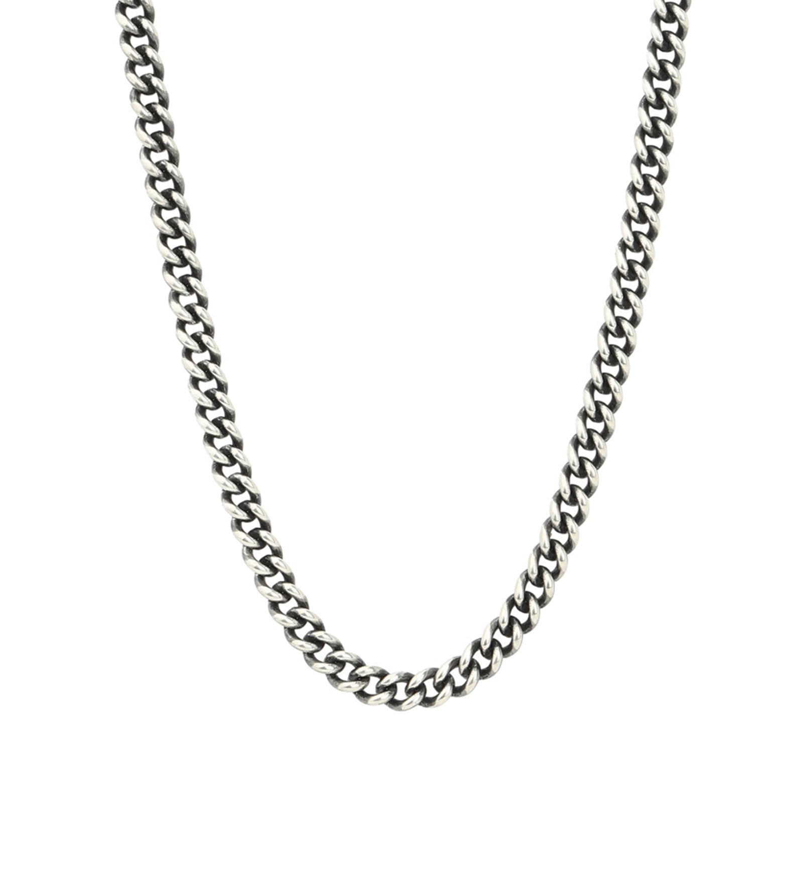 Curb Chain Necklace | 4.7mm Oxidized Sterling Silver / 18" - 20"