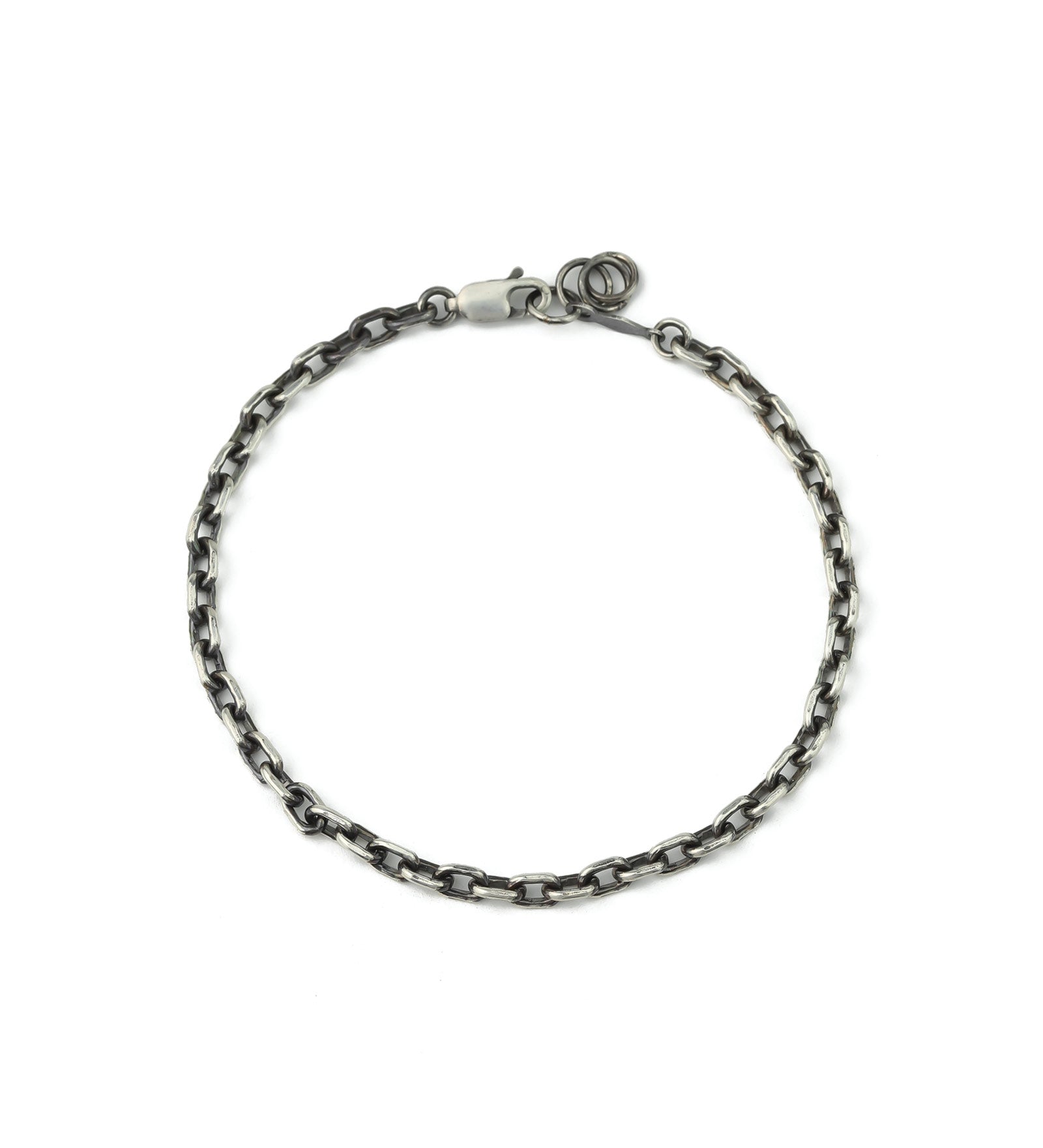 Rectangle Link Chain Bracelet | 3.5mm Oxidized Sterling Silver