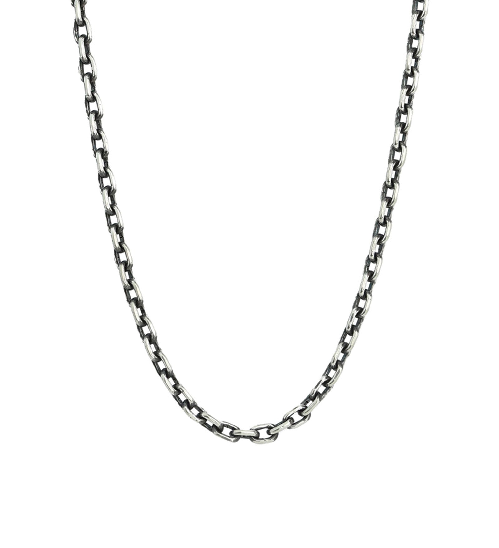 Rectangle Link Chain Necklace | 3.5mm Oxidized Sterling Silver / 18" - 20"