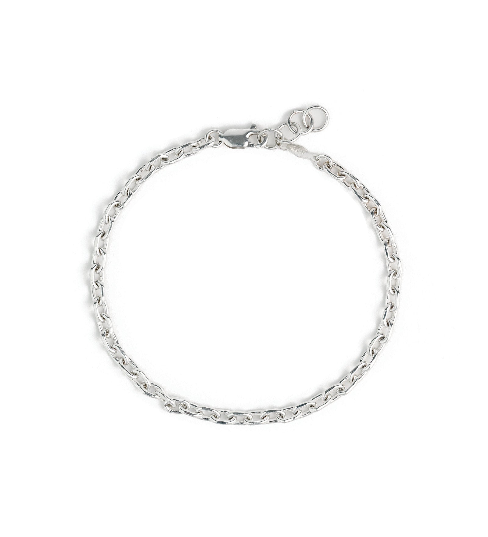 Finley & Wilder-Rectangle Link Chain Bracelet | 3.5mm-Bracelets-Sterling Silver-Blue Ruby Jewellery-Vancouver Canada