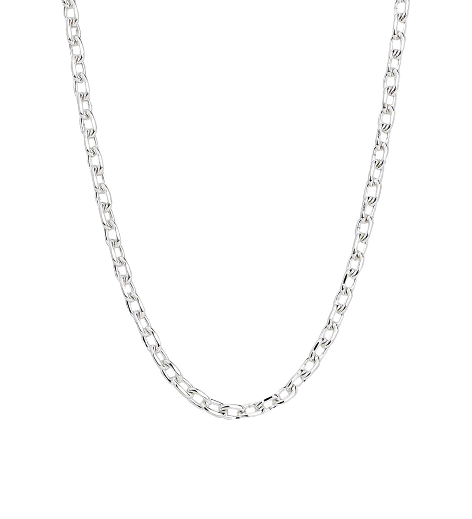 Rectangle Link Chain Necklace | 3.5mm Sterling Silver / 18" - 20"