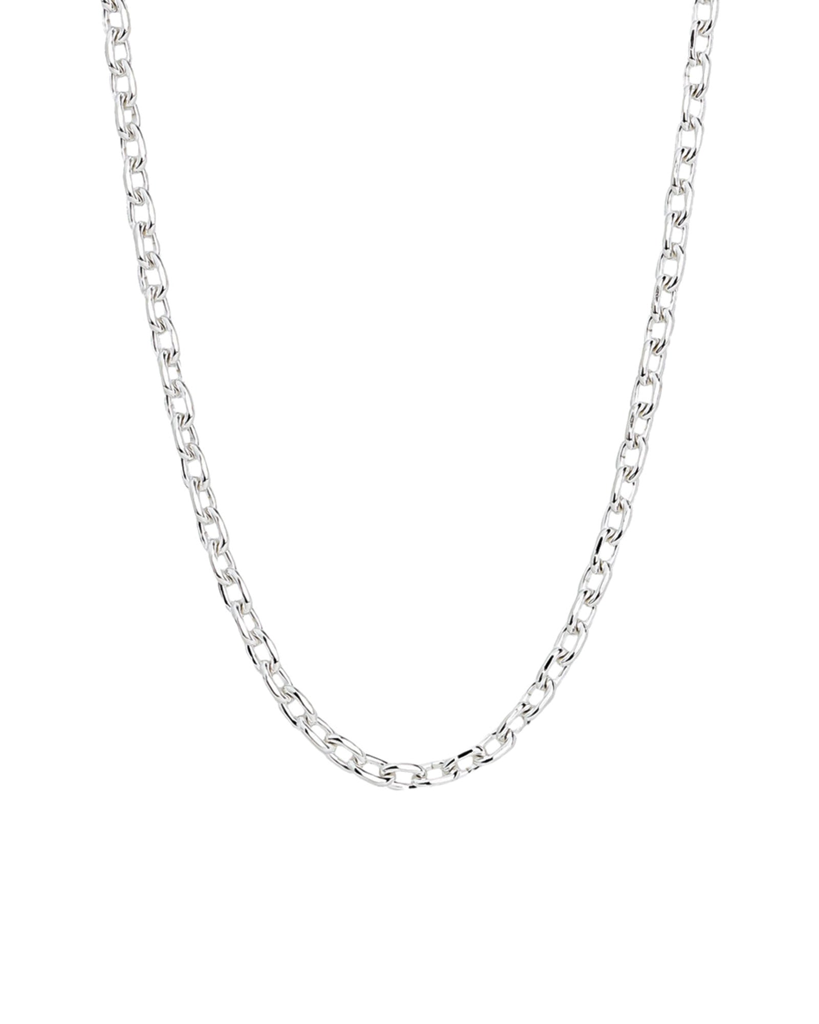 Rectangle Link Chain Necklace | 3.5mm Sterling Silver / 18" - 20"