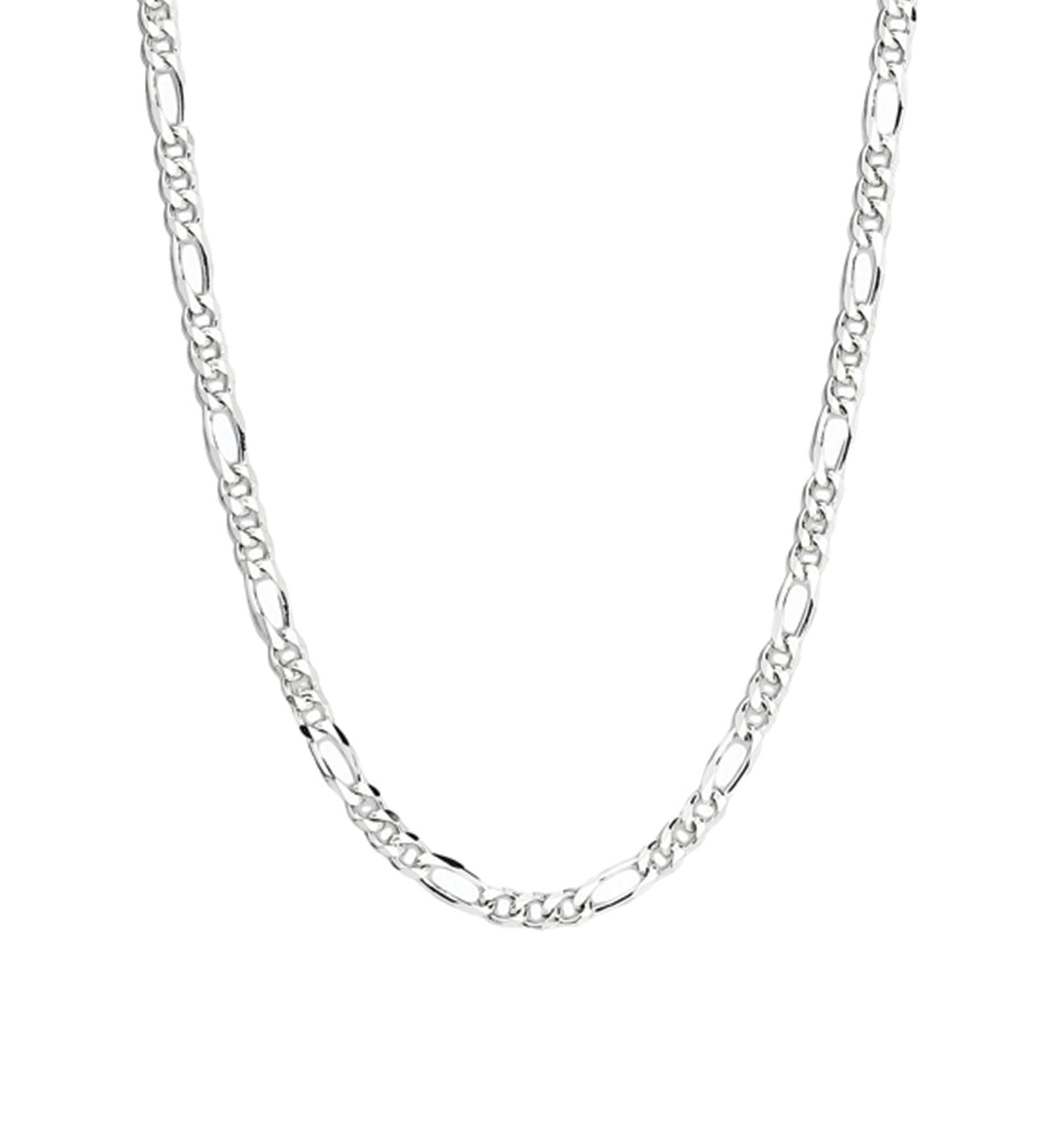 Figaro Chain Necklace | 3.3mm Sterling Silver / 18" - 20"