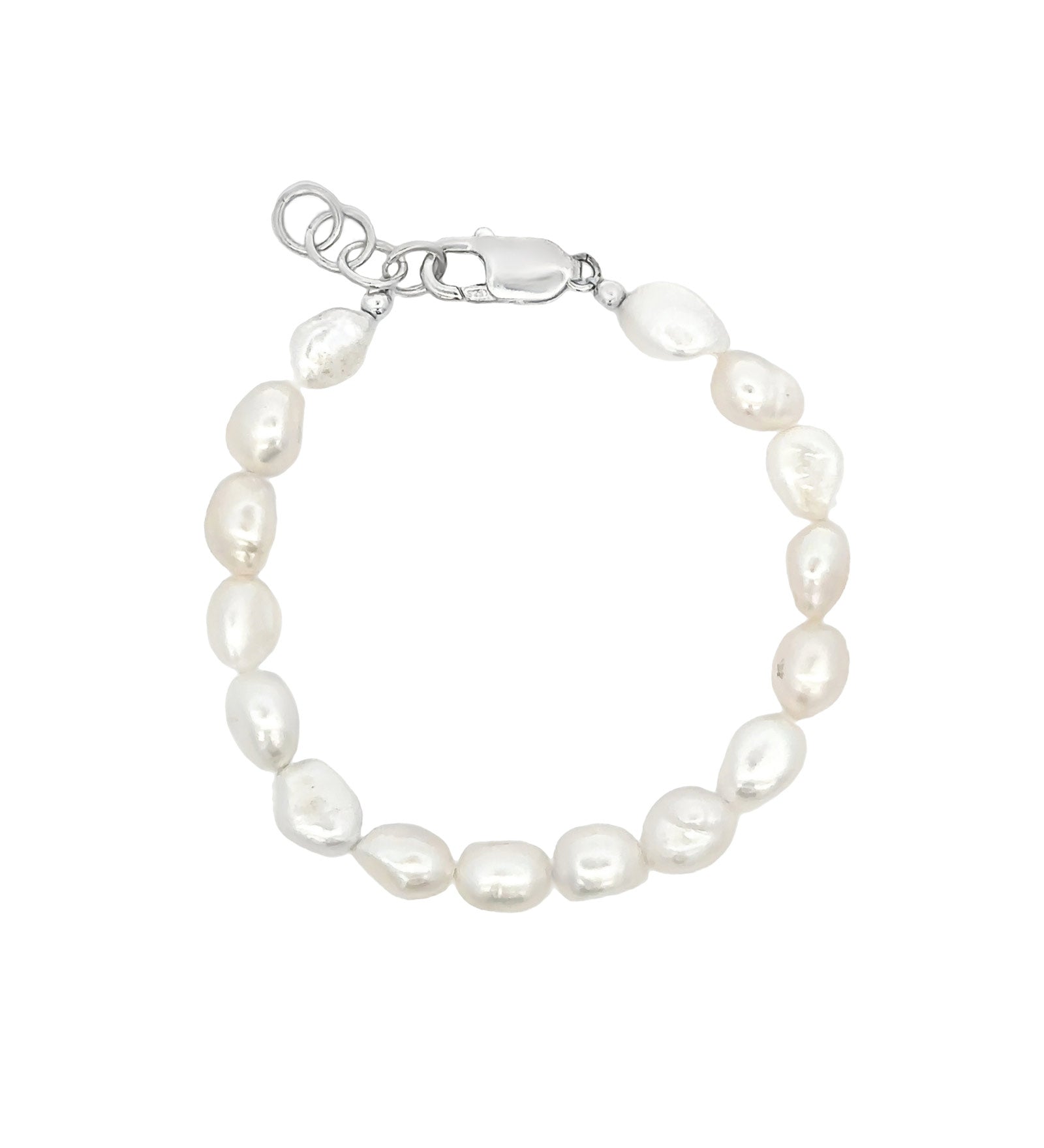 Finley & Wilder-Pearl Strand Bracelet-Bracelets-Sterling Silver, White Pearl-Blue Ruby Jewellery-Vancouver Canada