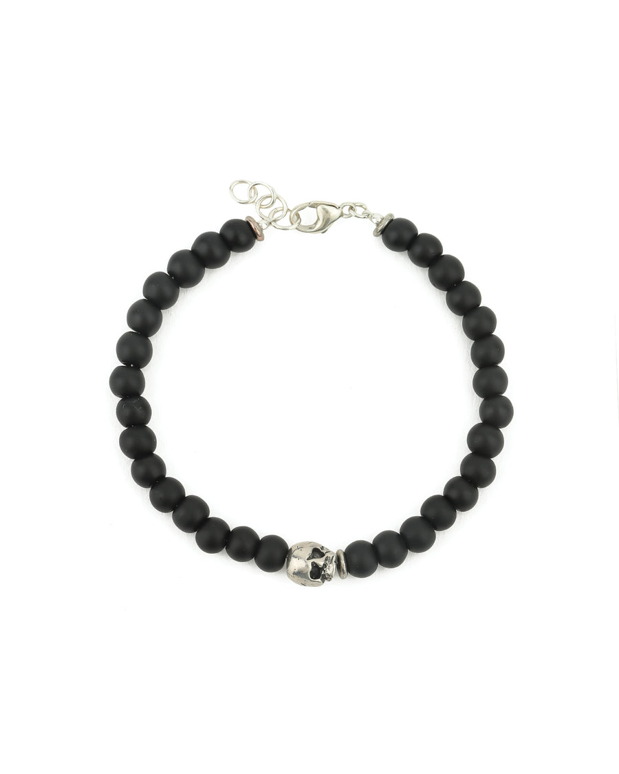 Gumba Skull Stone Bracelet Sterling Silver, Gumba Bead