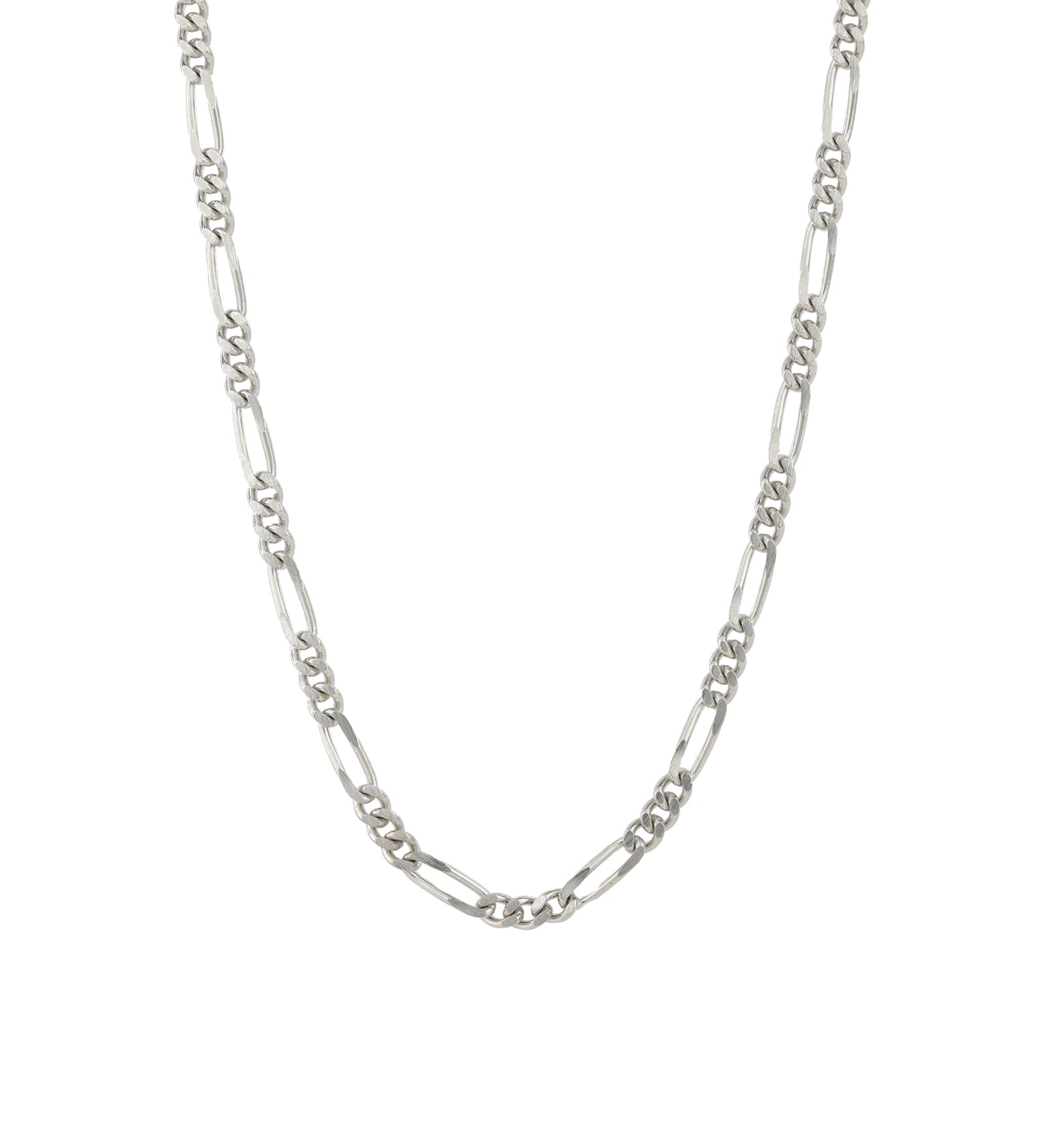 Figaro Chain | 3.5mm Rhodium Plated / 18"-20"