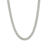 Diamond Cut Flat Curb Chain Necklace | 5mm Rhodium Plated / 18"-20"