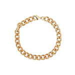 Diamond Cut Flat Curb Chain Bracelet | 8mm Gold Plated / 7.5"