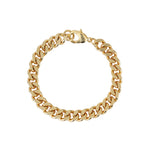 Diamond Cut Flat Curb Chain Bracelet | 9mm Gold Plated