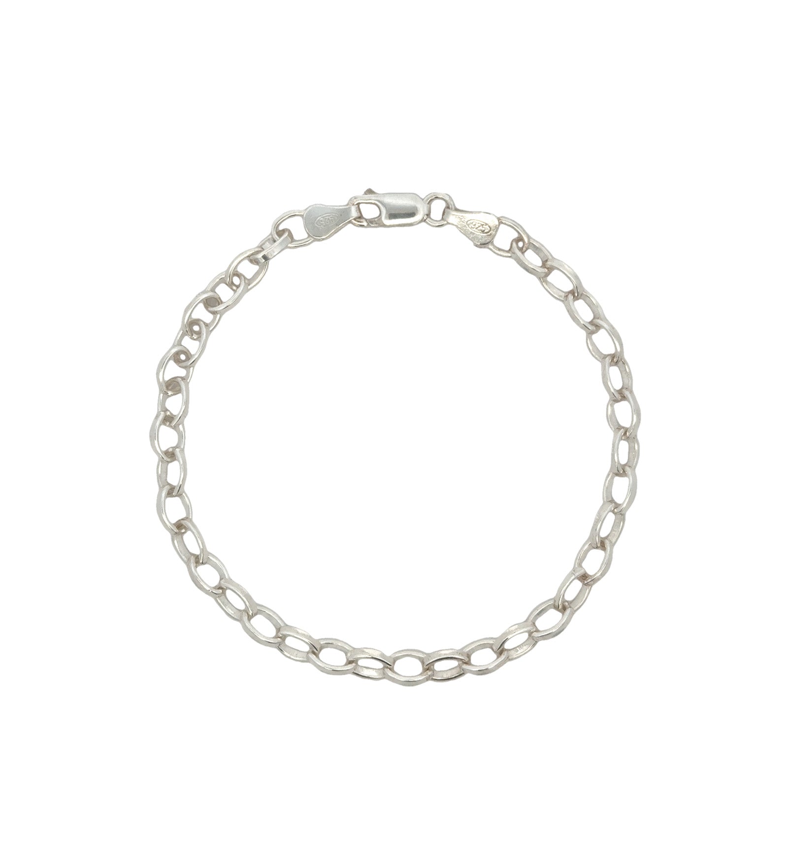 Finley & Wilder-Oval Link Bracelet | 5mm-Bracelets-Sterling Silver-Blue Ruby Jewellery-Vancouver Canada