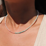 Gem Jar-Mix Stone Necklace | 3mm-Necklaces-14k Gold Filled, Larimar-Blue Ruby Jewellery-Vancouver Canada