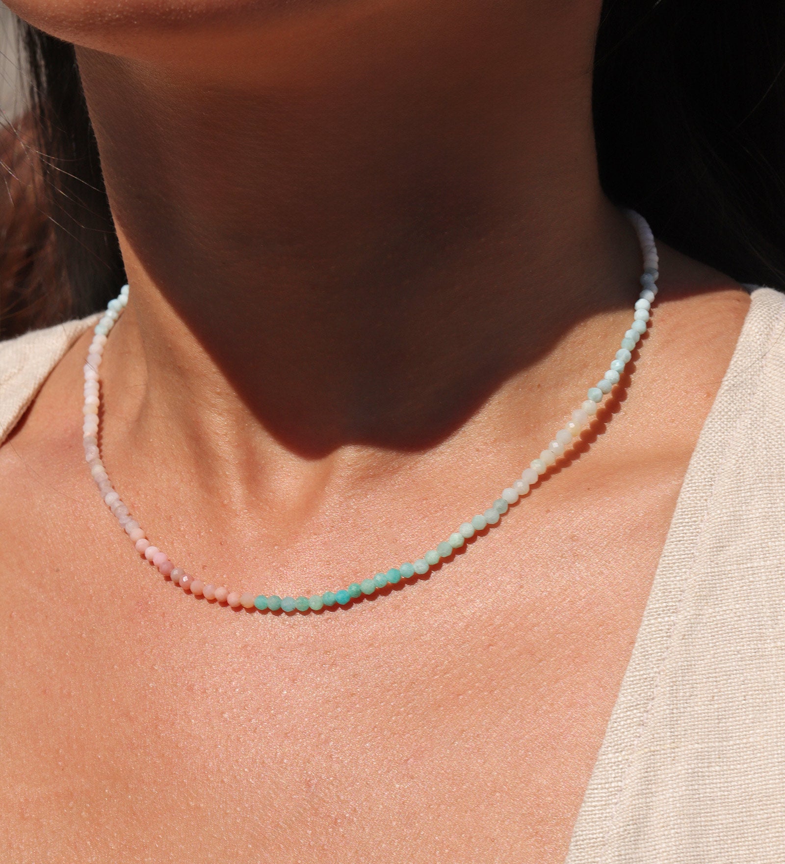 Gem Jar-Mix Stone Necklace | 3mm-Necklaces-14k Gold Filled, Larimar-Blue Ruby Jewellery-Vancouver Canada