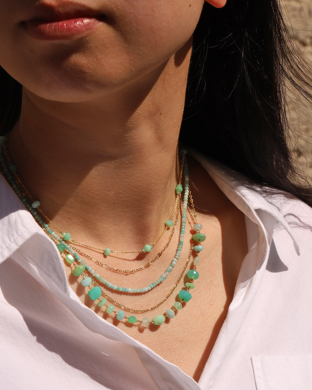 Gem Jar-Amazonite Stone Necklace | 3mm-Necklaces-14k Gold Filled, Amazonite-Blue Ruby Jewellery-Vancouver Canada