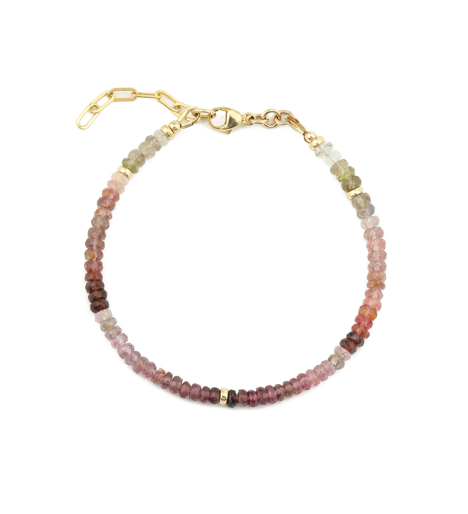 Mixed Stone Nugget  Bracelet | 3-5mm 14k Gold Filled, Multi Spinel