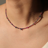 Gem Jar-Ruby Sapphire Biolette Mixed Stone Necklace | 2.5mm-Necklaces-Blue Ruby Jewellery-Vancouver Canada